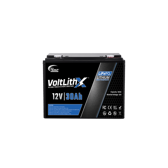 VoltLithX VX12-30 12V 30Ah Portable LiFePO4 Battery